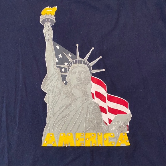 Statue of Liberty Patriotic 4th July blue t-shirt - Picture 7 of 8